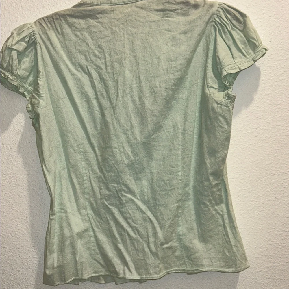 Studio M Mint Ruffle Blouse - Picture 2 of 3